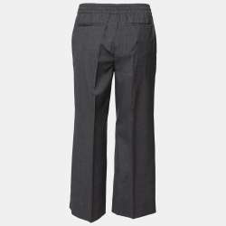 Miu Miu Grey Wool Pantaloni Drawstring Trouser S
