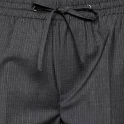 Miu Miu Grey Wool Pantaloni Drawstring Trouser S