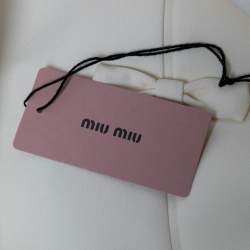 Miu Miu Cream Crepe Bow Detail Cady Mini Skirt M