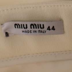 Miu Miu Cream Crepe Bow Detail Cady Mini Skirt M