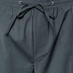 Miu Miu Dark Grey Wool Blend Elasticized Waist Trousers M