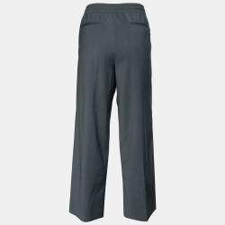 Miu Miu Dark Grey Wool Blend Elasticized Waist Trousers M