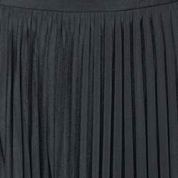 Miu Miu Black Plisse Pleated Crepe Midi Skirt M