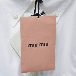 Miu Miu White Cotton Cropped Long Sleeve Shirt S