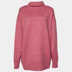 Miu Miu Pink Cashmere Wool Turtleneck Sweater Dress XS