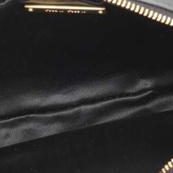 Miu Miu Black Matelasse Leather Zip Crossbody Bag