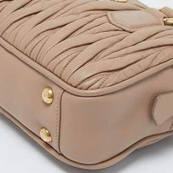 Miu Miu Beige Matelassé Leather Mini Arcadie Bag 