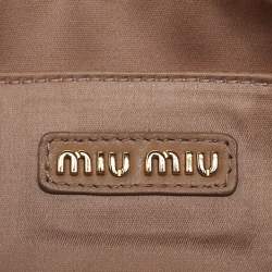 Miu Miu Beige Matelassé Leather Mini Arcadie Bag 