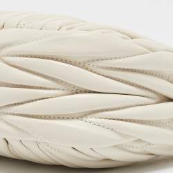 Miu Miu White Matelassé Leather Small Wander Hobo