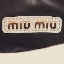 Miu Miu White Matelassé Leather Small Wander Hobo