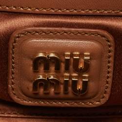 Miu Miu Caramel Matelassé Leather Large Arcadie Satchel