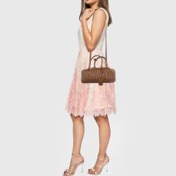 Miu Miu Caramel Matelassé Leather Large Arcadie Satchel