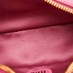 Miu Miu Pink/White Matelassé Leather Arcadie Bag 