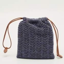 Pre Owned حقيبة كروشيه بحبل ميكيافيللي بنفسجي/بني