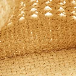 Pre Owned Miu Miu Brown/Natural Woven Raffia Mini Bucket Bag