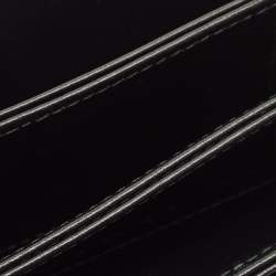 Pre Owned Miu Miu Crystal Embellished Black Croc Embossed Patent Leather Flap Card Holder