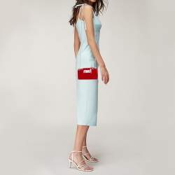 Miu Miu Red Vernice Leather Crystal Embellished Wallet on Chain