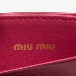 Miu Miu Pink Quilted Leather Card Holder 