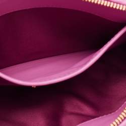 Pre Owned Miu Miu Pink Matelassé Leather Wristlet Clutch