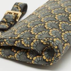 Miu Miu Multicolor Madras Print Leather Zip Wristlet Clutch