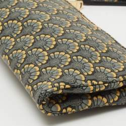 Miu Miu Multicolor Madras Print Leather Zip Wristlet Clutch