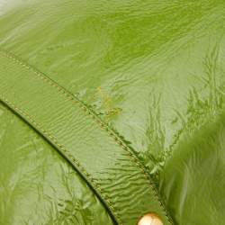 Pre Owned Miu Miu Green Patent Leather Shopper Tote