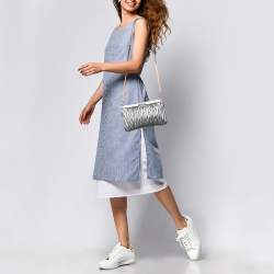 Miu Miu Silver Matelassé Leather Frame Crossbody Bag