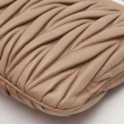 Miu Miu Beige Matelassé Leather Shoulder Bag