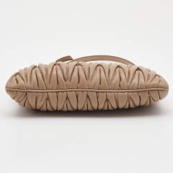 Miu Miu Beige Matelassé Leather Shoulder Bag