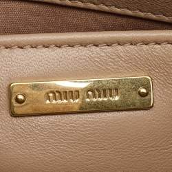 Miu Miu Beige Matelassé Leather Shoulder Bag