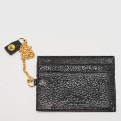 Miu Miu Black/Beige Leather Bow Flap Continental Wallet