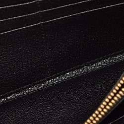 Miu Miu Black/Beige Leather Bow Flap Continental Wallet