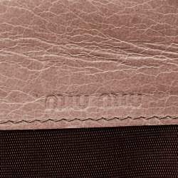 Pre Owned Miu Miu Light Pink Quilted Leather Continental Flap Wallet