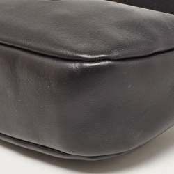 مملوكة مسبقًا Miu Miu Black Logo Plaque Leather Hobo