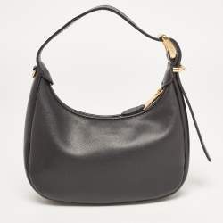 مملوكة مسبقًا Miu Miu Black Logo Plaque Leather Hobo
