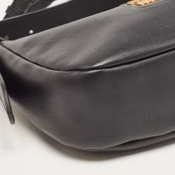 مملوكة مسبقًا Miu Miu Black Logo Plaque Leather Hobo