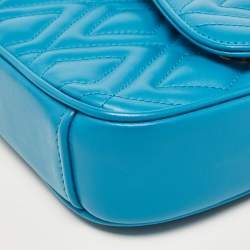 Miu Miu Blue Quilted Leather Chain Shoulder Bag