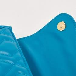 Miu Miu Blue Quilted Leather Chain Shoulder Bag