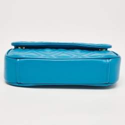 Miu Miu Blue Quilted Leather Chain Shoulder Bag