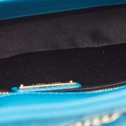 Miu Miu Blue Quilted Leather Chain Shoulder Bag