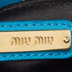 Miu Miu Blue Quilted Leather Chain Shoulder Bag