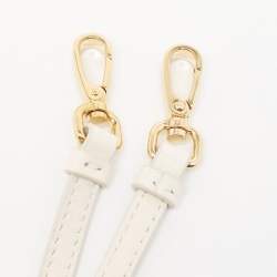 Pre Owned Miu Miu Off White Matelassé Leather Mini Wander Crossbody Bag