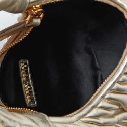 Miu Miu Metallic Gold Matelassé Leather Wander Bag