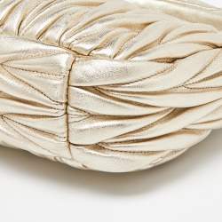 Miu Miu Metallic Gold Matelassé Leather Wander Bag