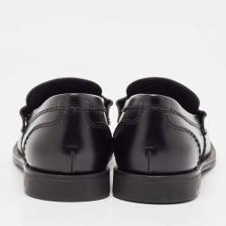 Miu Miu Black Leather Slip On Loafers Size 39