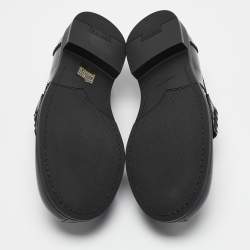 Pre Owned Miu Miu Black Leather Slip On Loafers Size 39