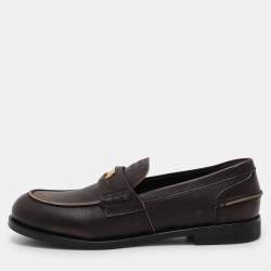 Miu Miu Brown Leather Penny Loafers Size 41