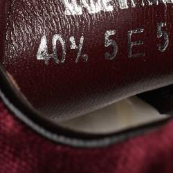 Pre Owned Miu Miu Burgundy Velvet Lace Up Sneakers Size 40.5