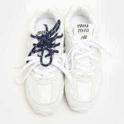 Miu Miu X New Balance Grey/White Suede and Mesh 530 SL Sneakers Size 38
