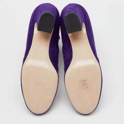 Miu Miu Purple Suede Ankle Length Boots Size 37.5